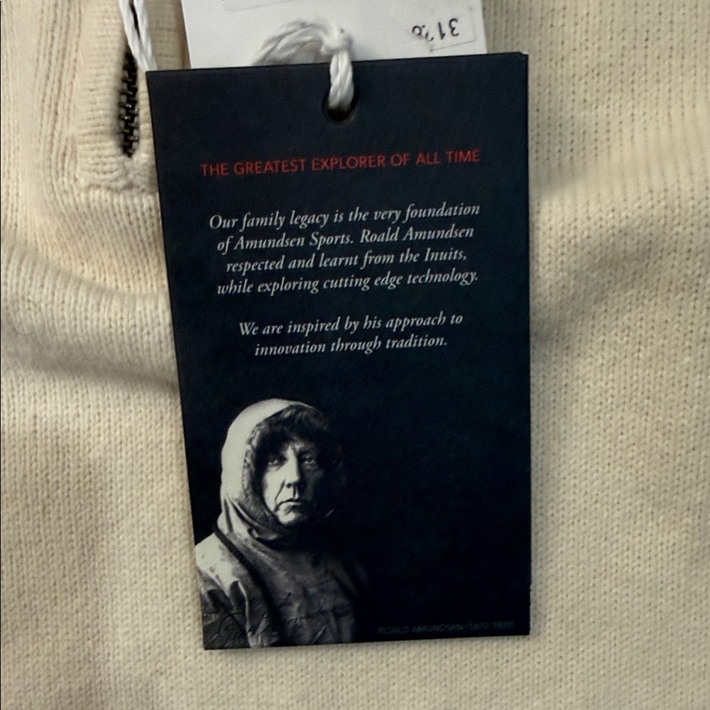 Cream Amundsen BNWT Half-Zip Knit Sweater with Ribbed Collar - Picture 5 of 13